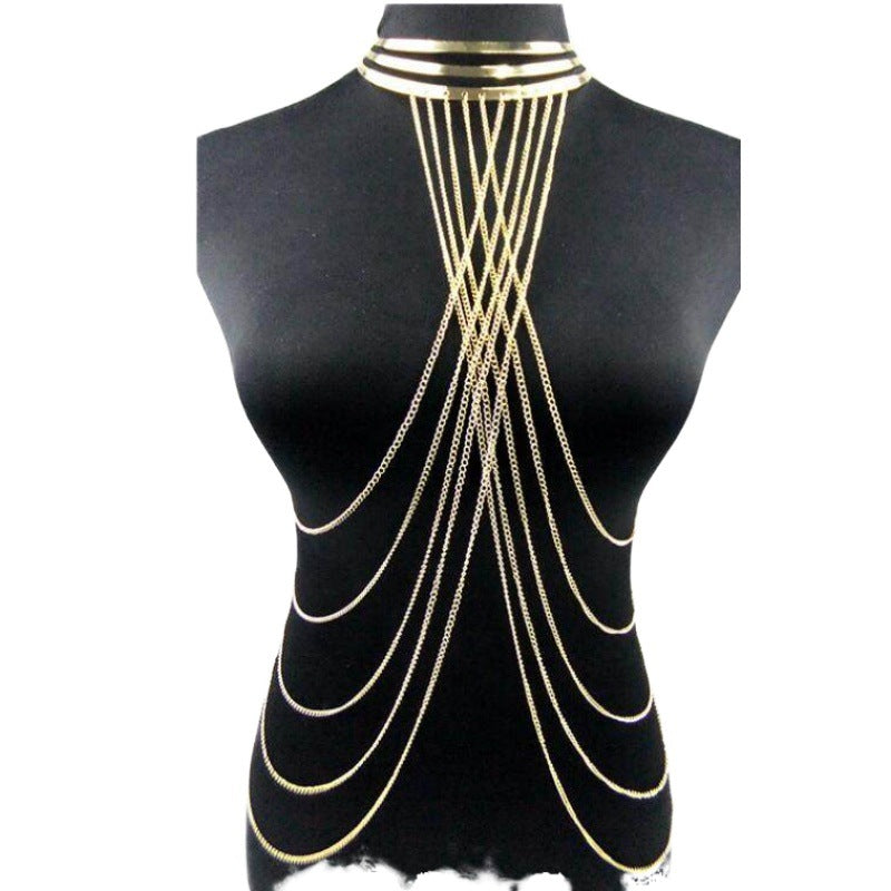 Gold Body Chain — Layered Chain Harness Jewellery