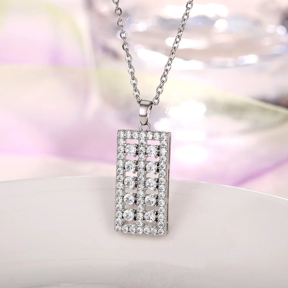 Lucky Abacus Pendant Necklace for Women Fashion Daily Wear Long Chain Accessories
