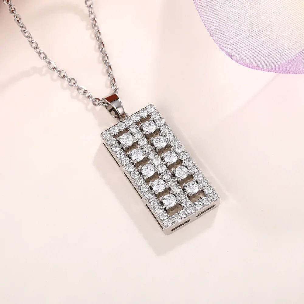 Lucky Abacus Pendant Necklace for Women Fashion Daily Wear Long Chain Accessories
