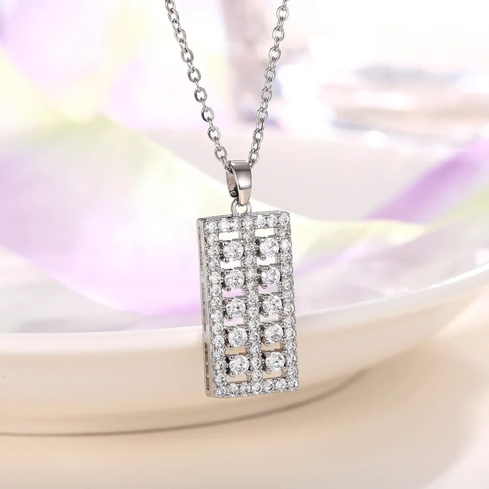 Lucky Abacus Pendant Necklace for Women Fashion Daily Wear Long Chain Accessories