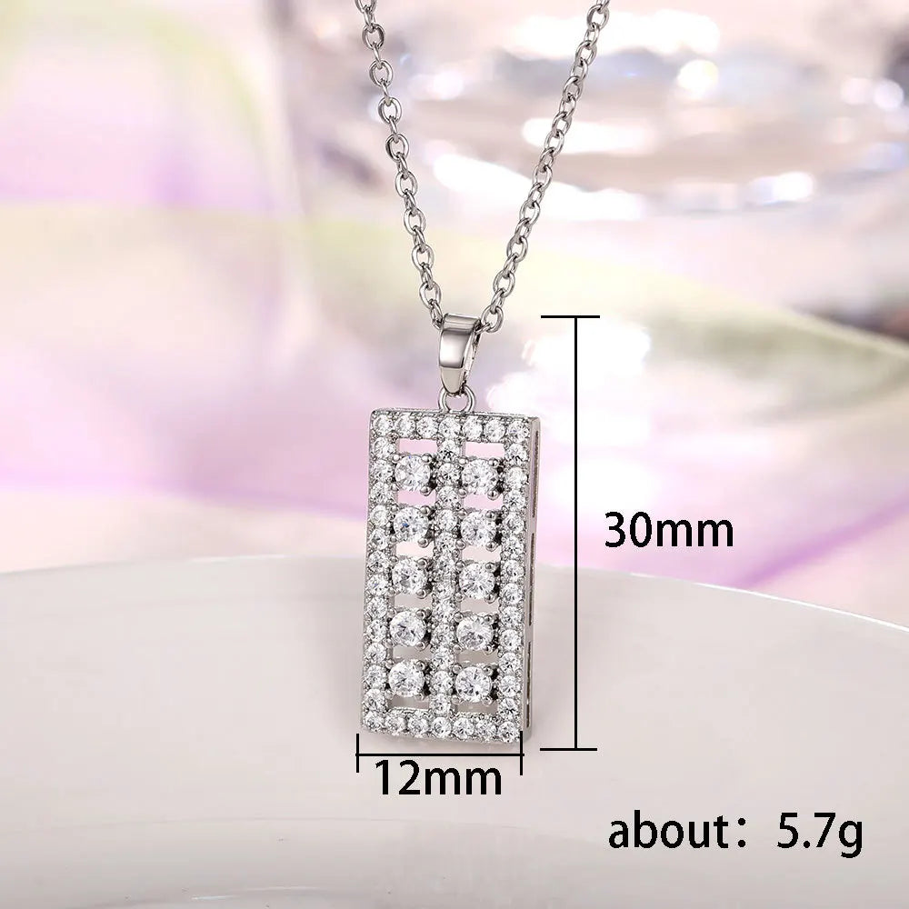Lucky Abacus Pendant Necklace for Women Fashion Daily Wear Long Chain Accessories