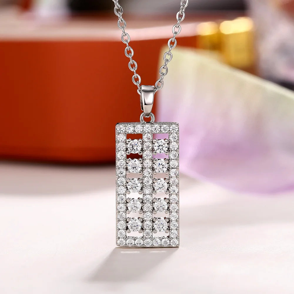 Lucky Abacus Pendant Necklace for Women Fashion Daily Wear Long Chain Accessories