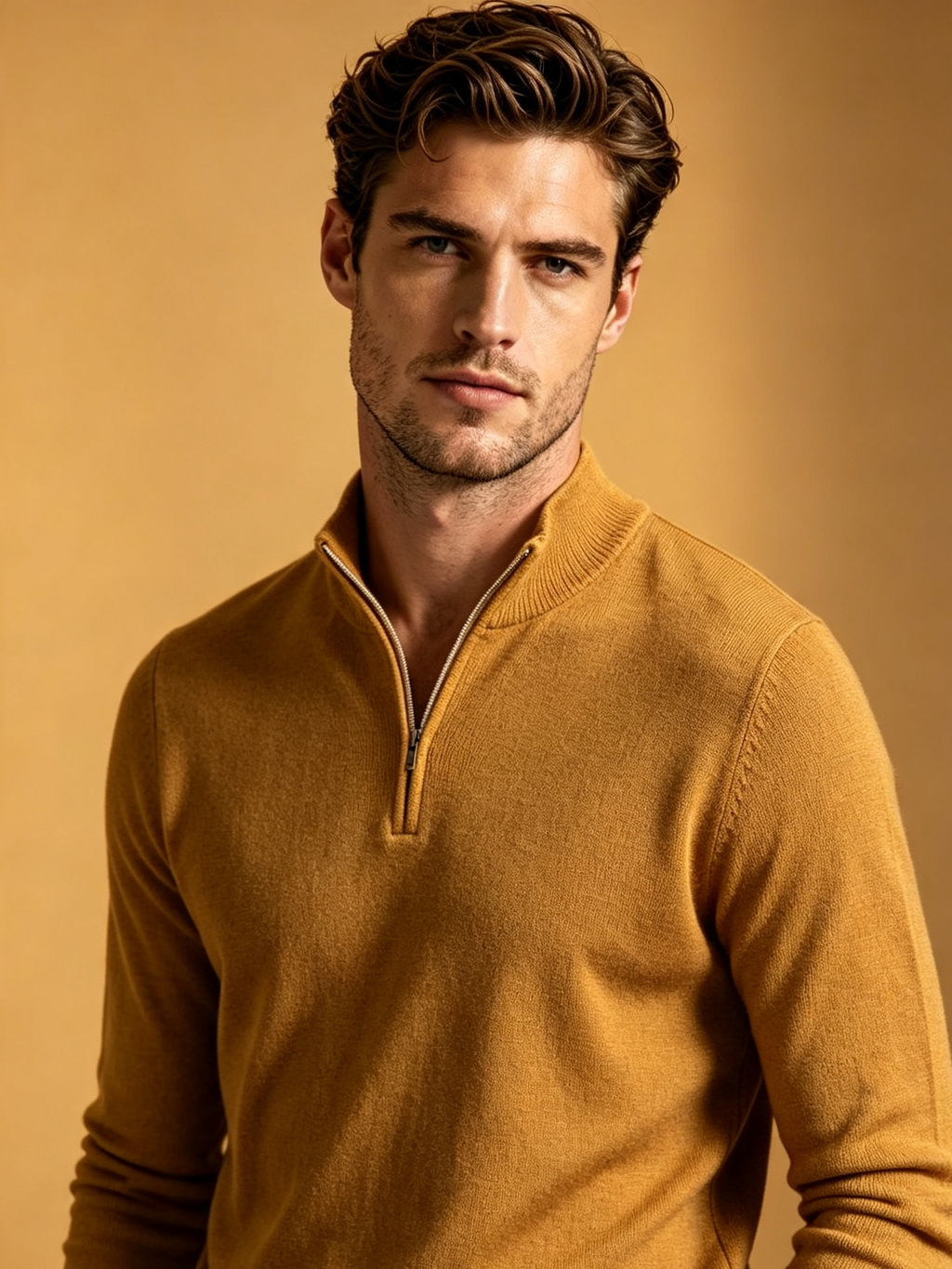 Men's Half-Zip Knitted Sweater — 7 Colours — Oversized Fit