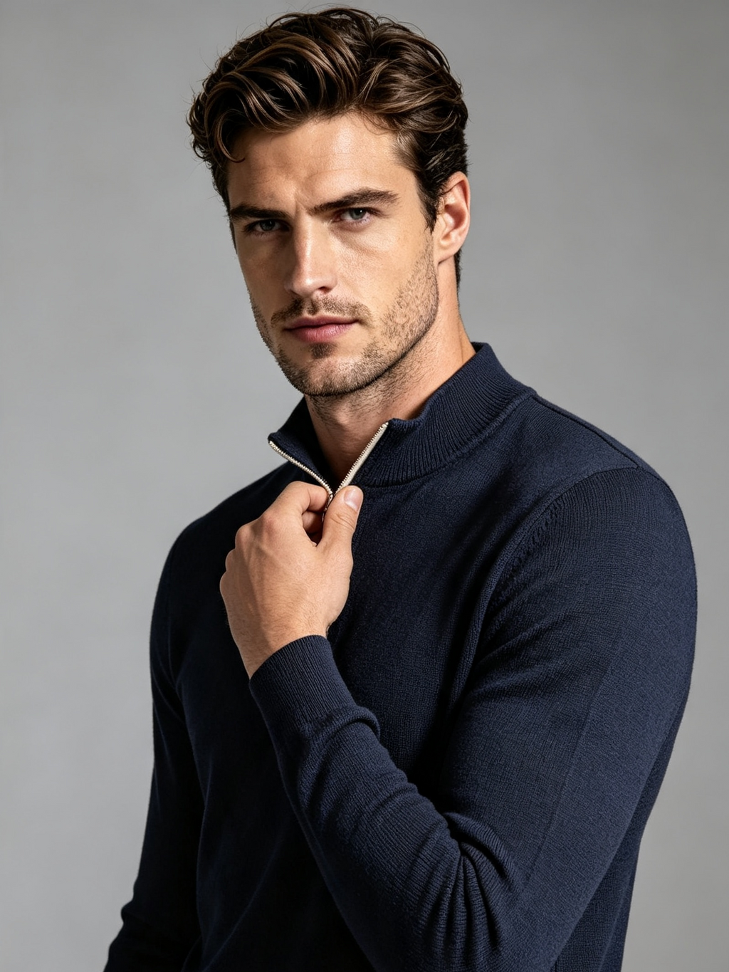 Men's Half-Zip Knitted Sweater — 7 Colours — Oversized Fit