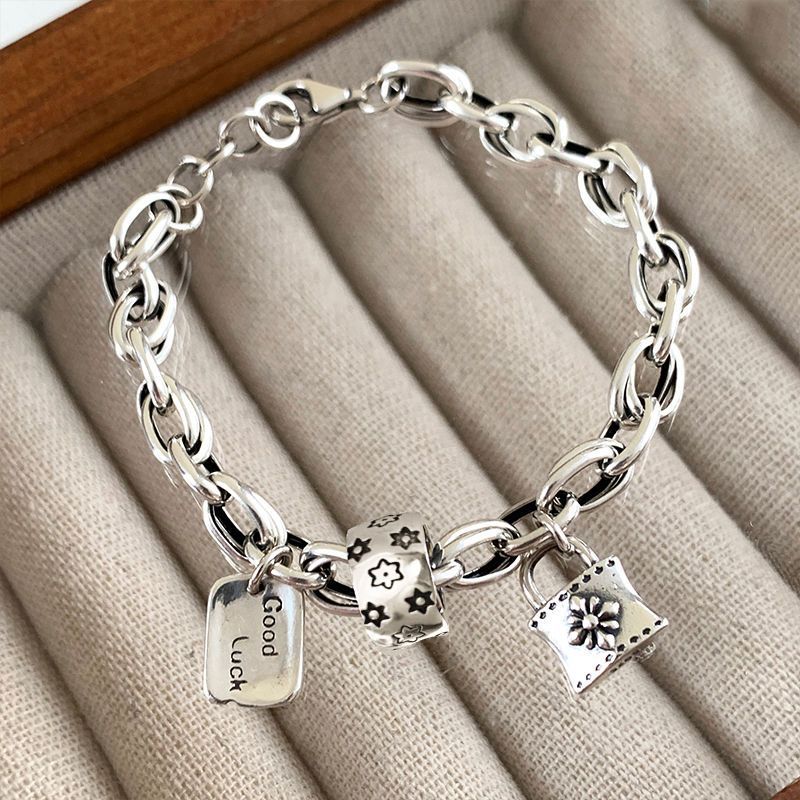 Six-pointed Star Old 925 Sterling Silver Bracelet