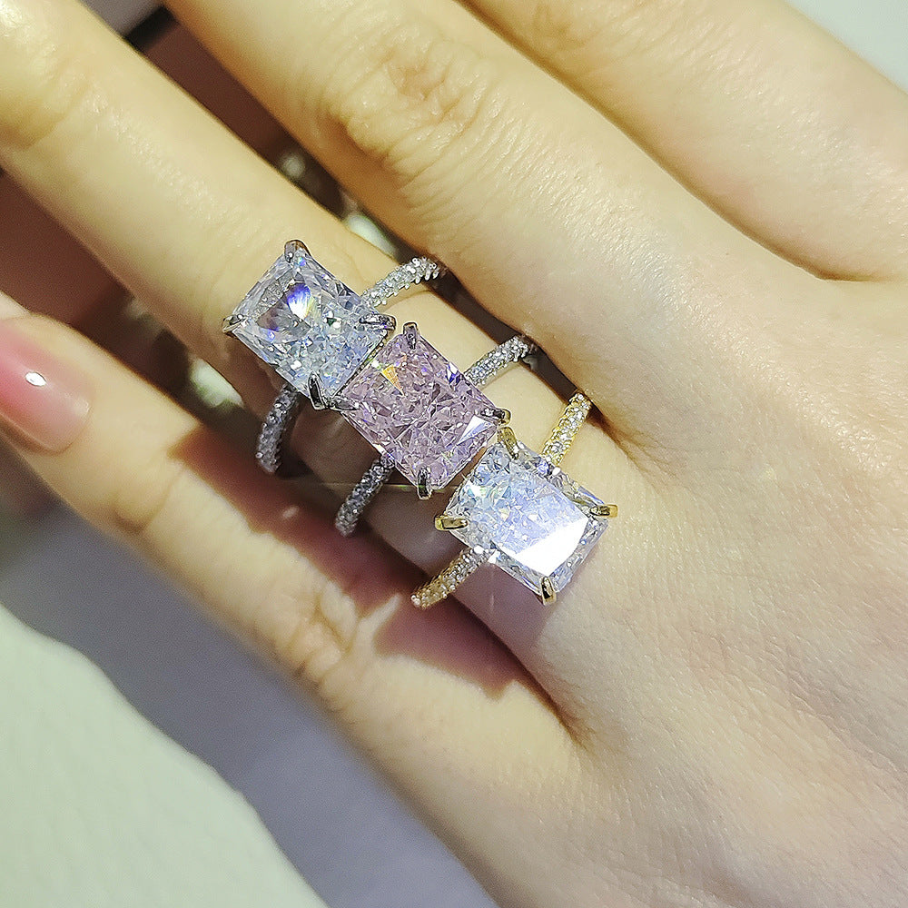 Emerald Cut Crystal Ring - Silver & Gold
Plated Styles