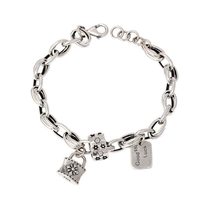 Six-pointed Star Old 925 Sterling Silver Bracelet