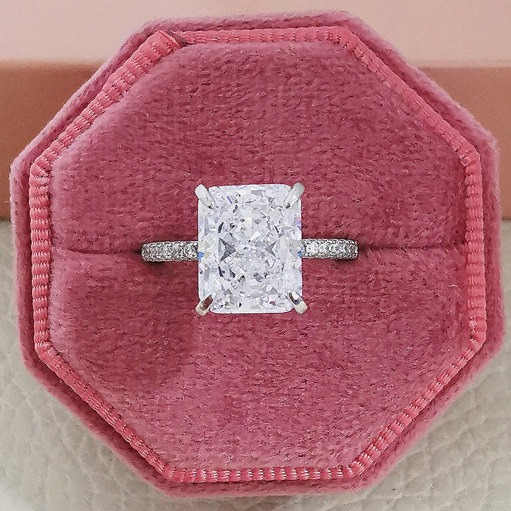 Emerald Cut Crystal Ring - Silver & Gold
Plated Styles