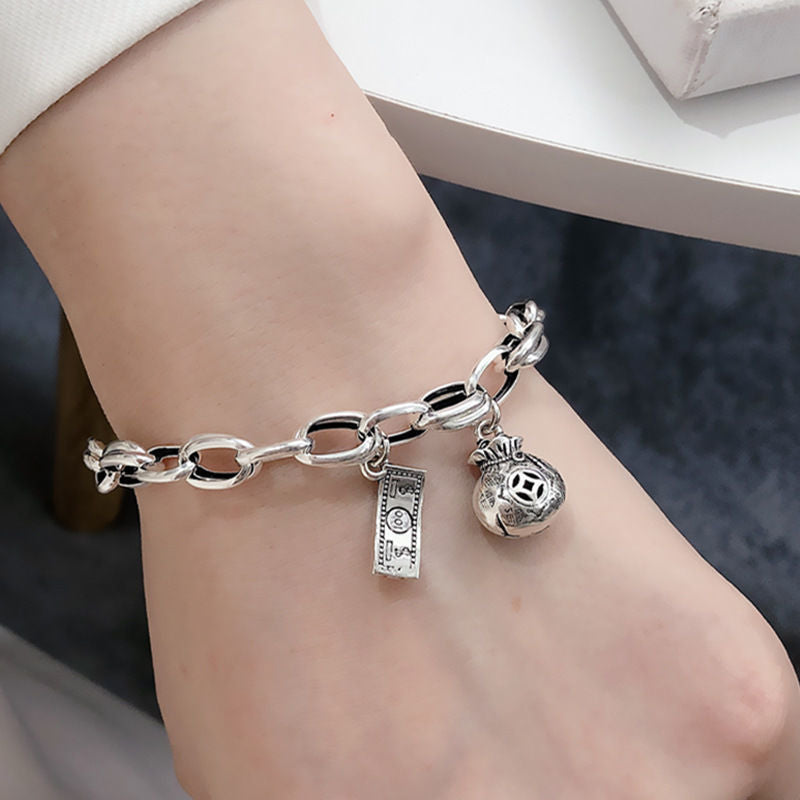 Six-pointed Star Old 925 Sterling Silver Bracelet