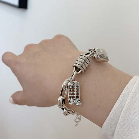 Six-pointed Star Old 925 Sterling Silver Bracelet