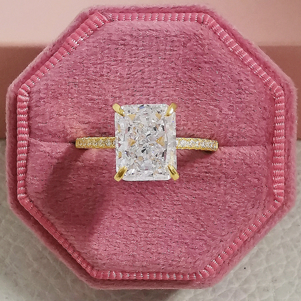 Emerald Cut Crystal Ring - Silver & Gold
Plated Styles