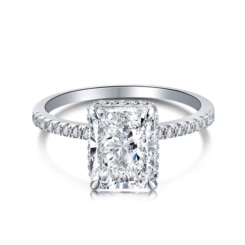 Emerald Cut Crystal Ring - Silver & Gold
Plated Styles