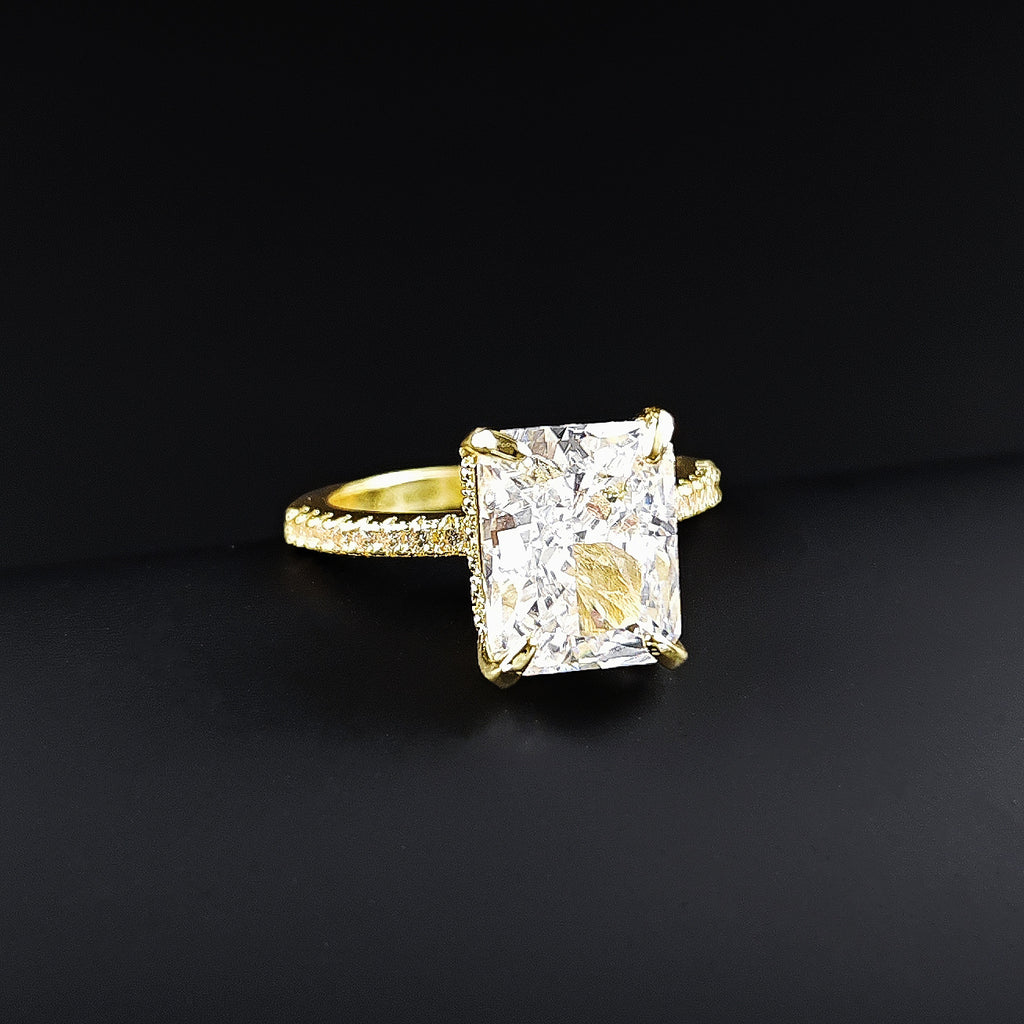 Emerald Cut Crystal Ring - Silver & Gold
Plated Styles