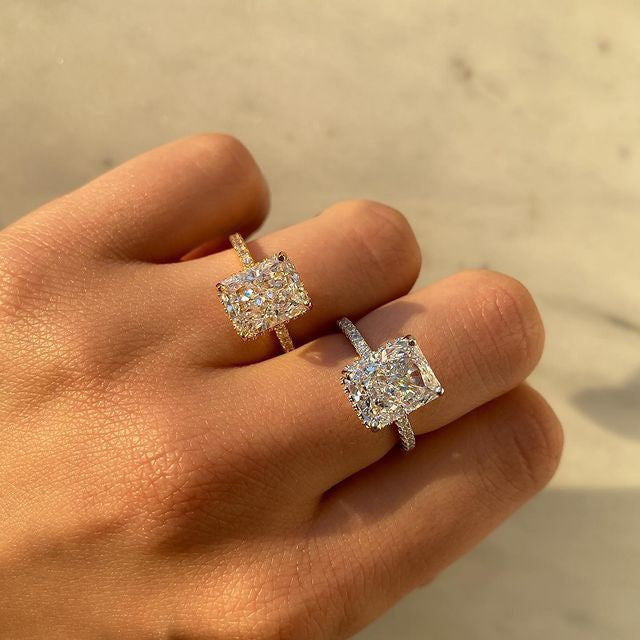 Emerald Cut Crystal Ring - Silver & Gold
Plated Styles