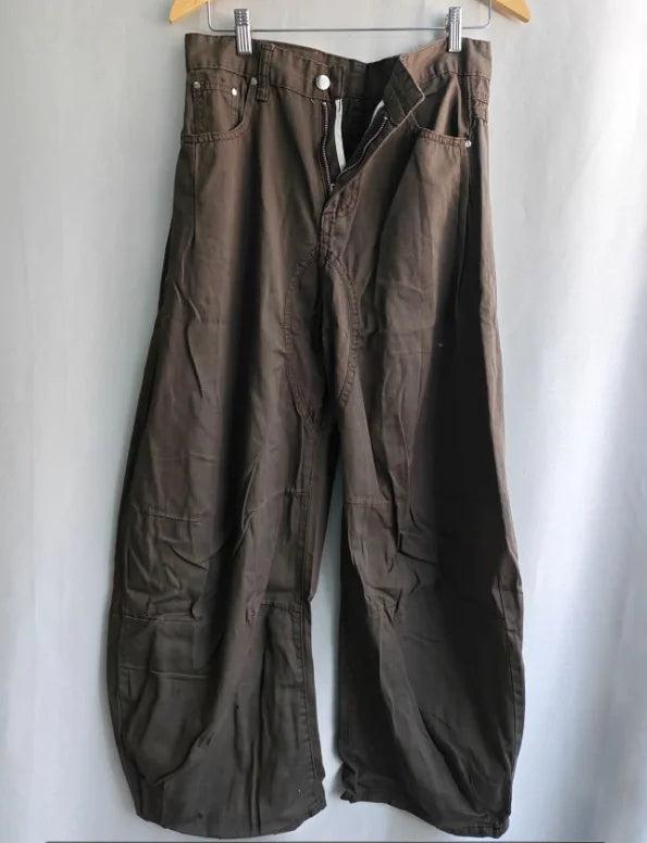 Oversized Grey Barrel Leg Pants