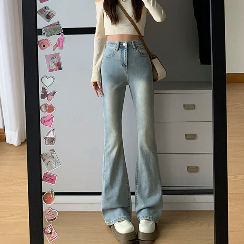 High-Waisted Flare Jeans — Classic
Stretch Denim