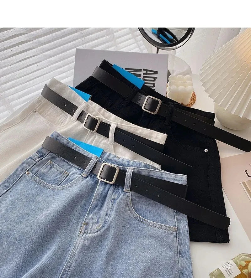 Korean Summer Wide Leg High Waist Denim Shorts