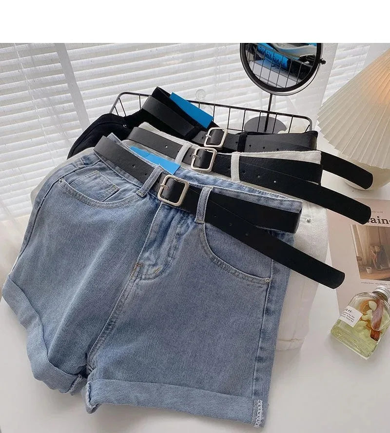 Korean Summer Wide Leg High Waist Denim Shorts