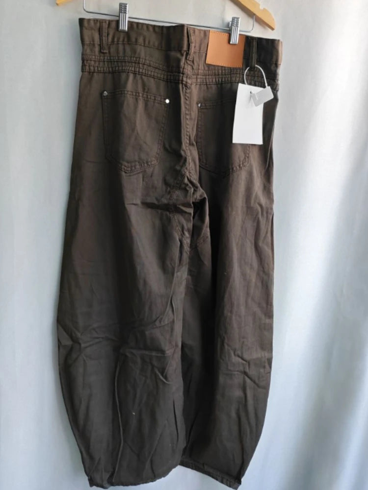 Oversized Grey Barrel Leg Pants