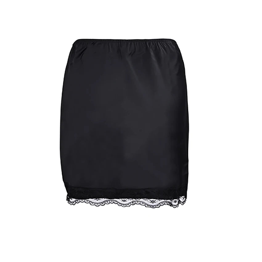 White Lace Trim Mini Skirt