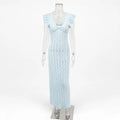 Light Blue Crochet Maxi Dress - Ruffle
Sleeves