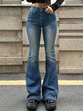 High-Waisted Flare Jeans — Classic
Stretch Denim