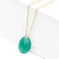 Natural Green Onyx Faceted 18-Inch Sterling Silver Gold